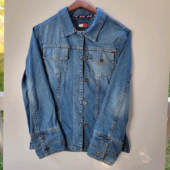 Tommy Hilfiger TOMMY JEANS Vintage 90s Blue Jean Denim Jacket Adult Large L - Picture 1 of 6